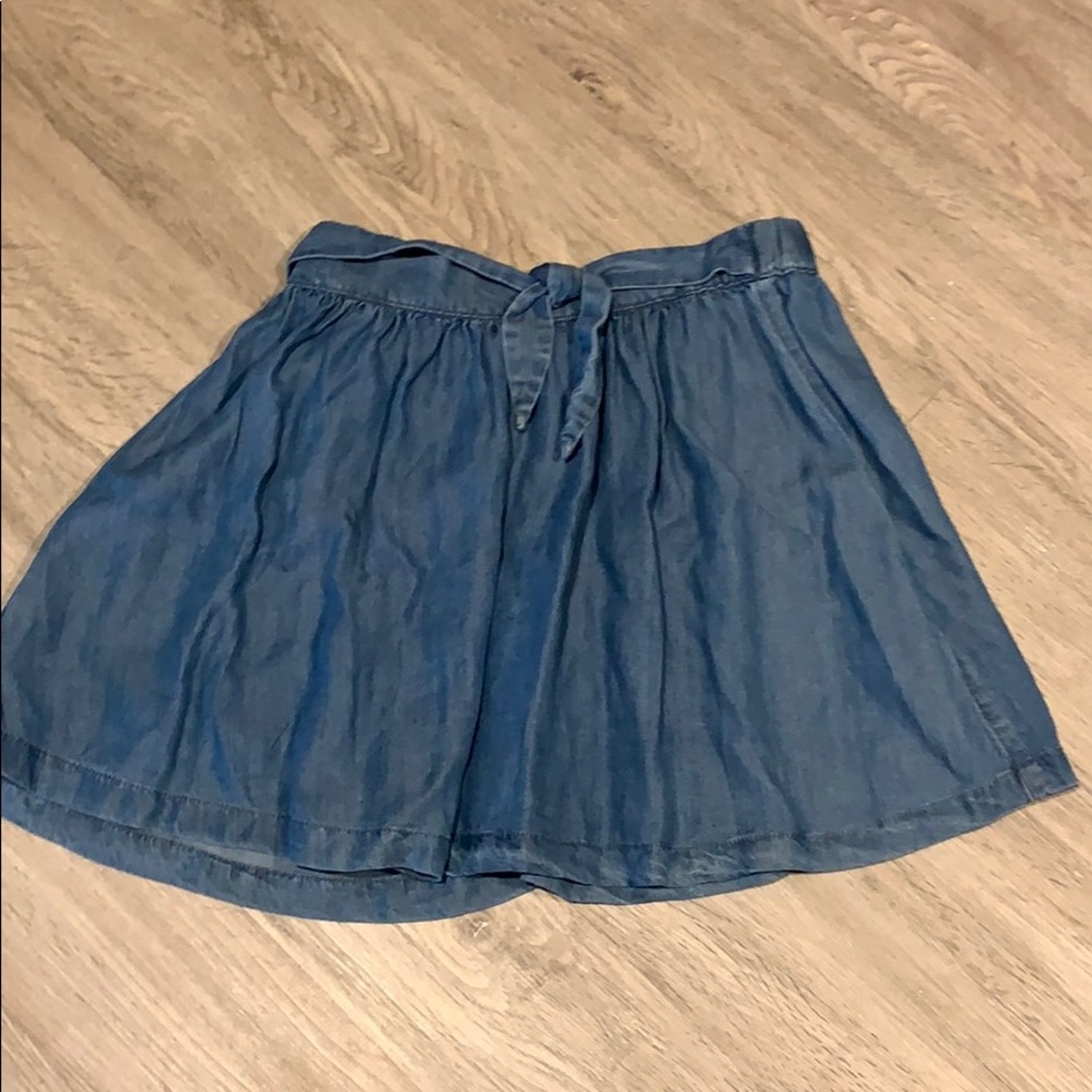 girls fake denim flowy skirt